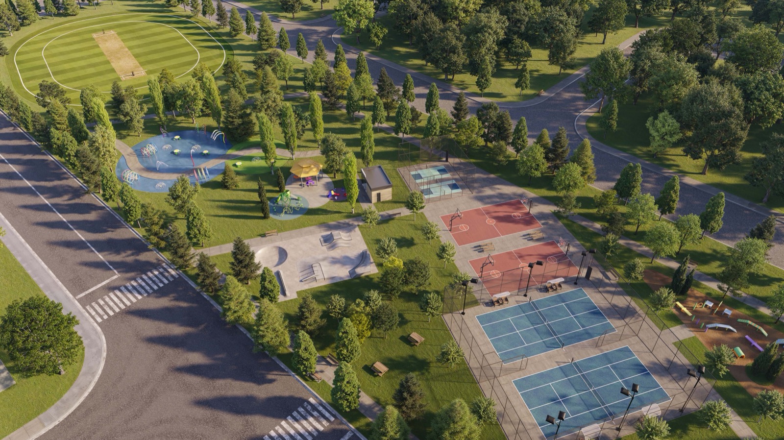 Official Wildfield Village community park rendering